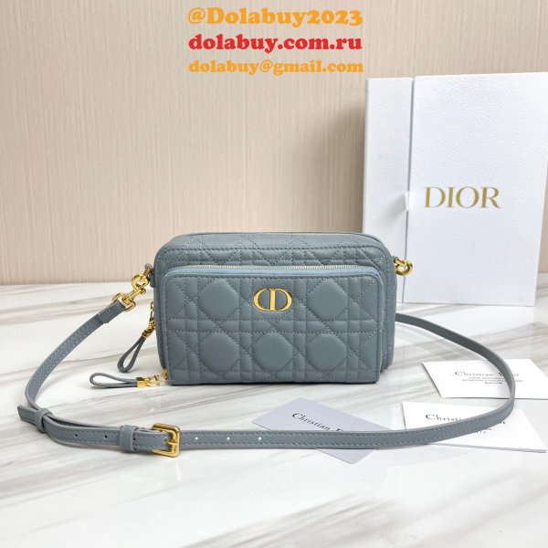 High Quality Dior Caro Bag Brown Supple Cannage Calfskin