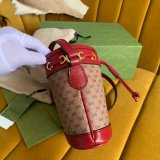 High Quality 647801 Doraemon x Gucci mini bucket red leather bag