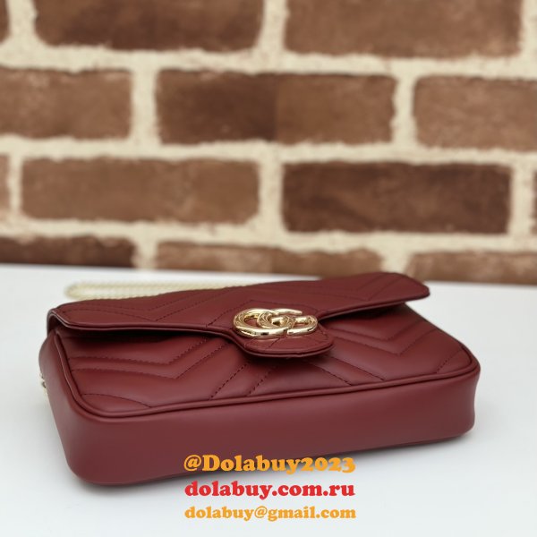 Gucci Replica GG Marmont Mini Crossbody Luxury 751526 Red Bag