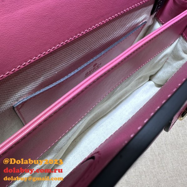 Matelassé Gucci Inspired 702200 GG Shoulder Designer Replica Pink Bag