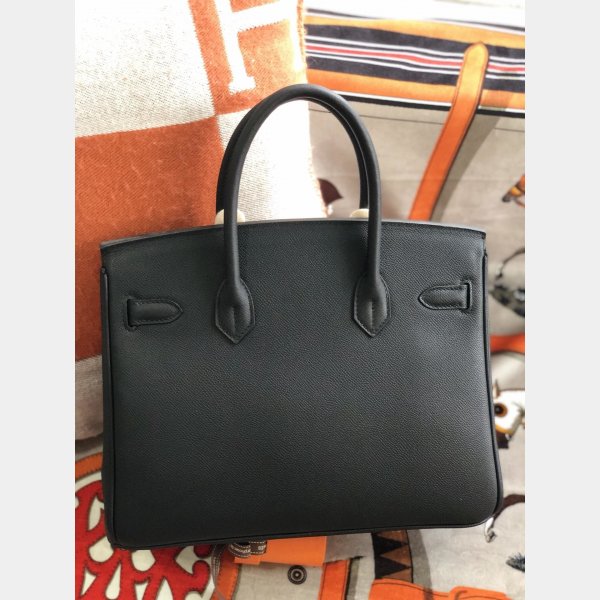 Hermes Birkin Epsom leather Handbags Black Golden