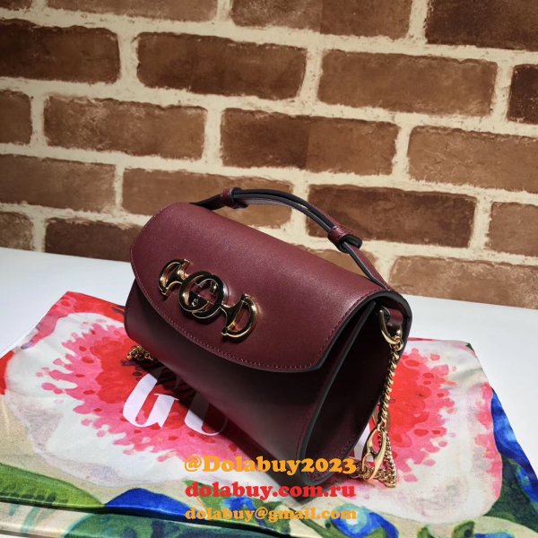 7 Star Gucci 564718 Strawberry Print Leather Zumi Mini Replica Bag