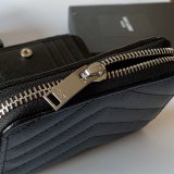 AAA+ Saint Laurent monogram compact zip around wallet black