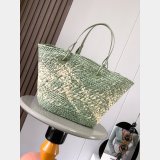 Perfect loewe Anagram Basket bag in iraca palm and calfskin 8008