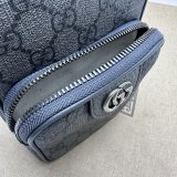 Ophidia GG 752565 Grey and Black Supreme Fake Gucci Bag