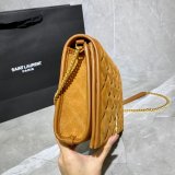 Saint Laurent Becky Small Brown Monogram Luxury Quilted Shoulder