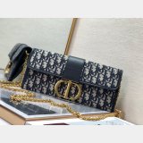 Replica Dior Oblique Saddle Chain Wallet Blue