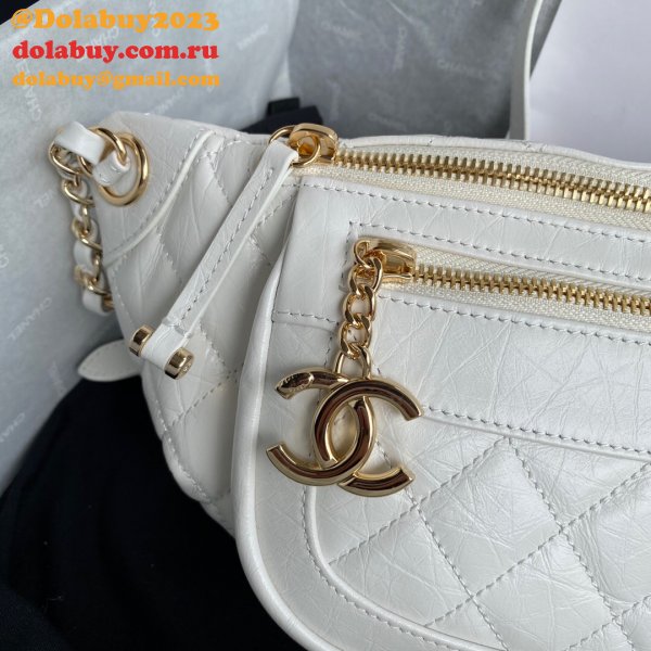 Designer CC High Quality Calfskin Waist AS1077 White Bag