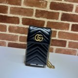 Cheap Gucci Replicas 672251 GG Marmont matelassé mini black bag