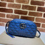 Gucci best site for replica 447632 Blue GG Marmont Crossbody Bags