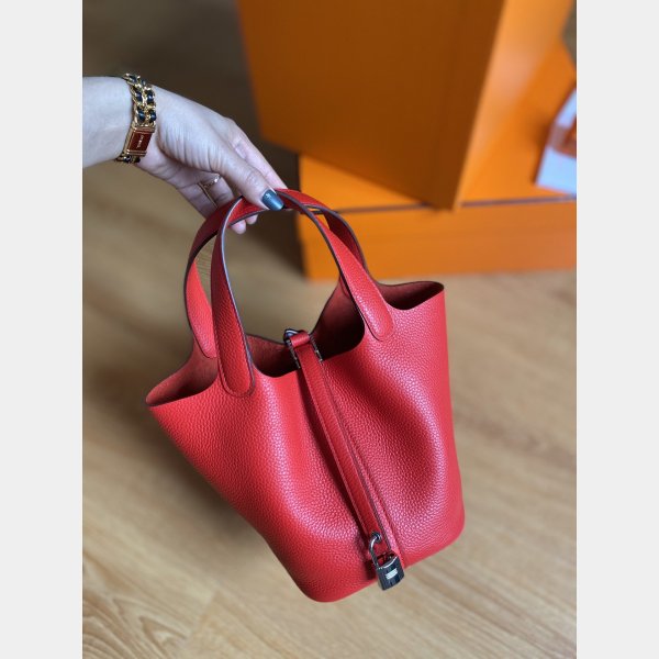 Hermes Replica Picotin Mm Clemens Fitting Red Bag