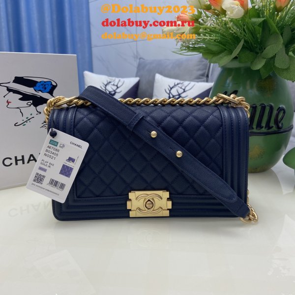 Replica CC Le Boy Flap Bag caviar leather 25CM