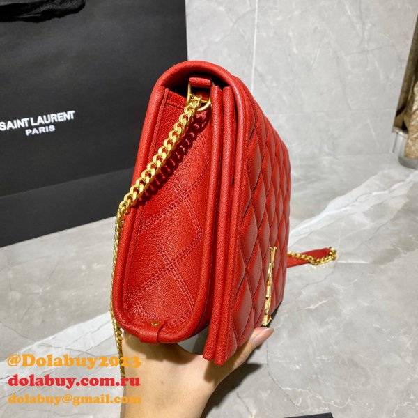 Replicas Saint Laurent Becky Large chain bag in quilted lambskin