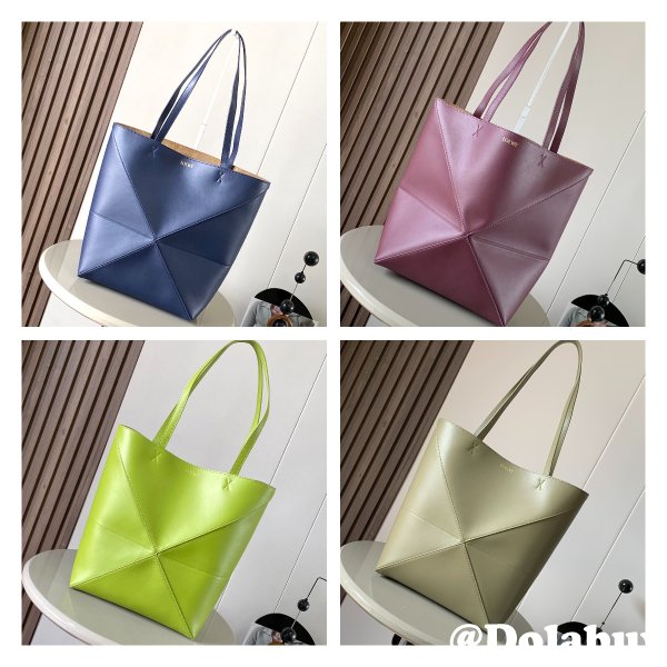 Wholesale Medium Puzzle Fold Tote In Shiny Calfskin 31CM