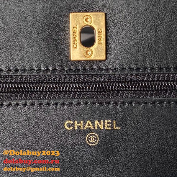 Best Top Wallet On Chain 1:1 Mirror AP4062 Black Replica Bag