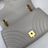 Top Gucci Grey Matelassé GG Marmont Small Shoulder 443497 Knockoff Bag