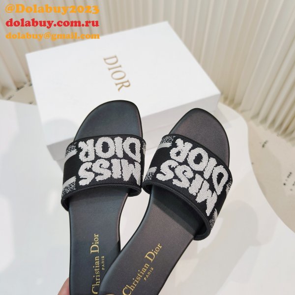 Top Quality MISS DIOR Flat Slipper DWAY SLIDE