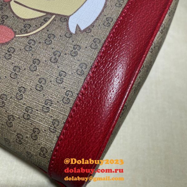 Replica Doraemon x Gucci small bucket 655597 red bag