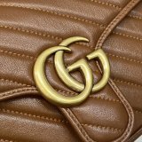 Gucci Replica GG Marmont 443497 small matelassé shoulder brown bag