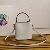 Platinum Prada 1BA373 Panier Saffiano Leather Perfect Replica Bag