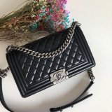 Fashion CC Le Boy Top Quality Black Bags lambskin 25cm