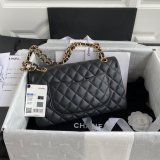 CC Replica 25.5CM Classic Flap Bag Caviar Leather Black A01112