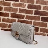 Designer Crossbody Gucci Copy 751526 GG Marmont Light-Grey Bag