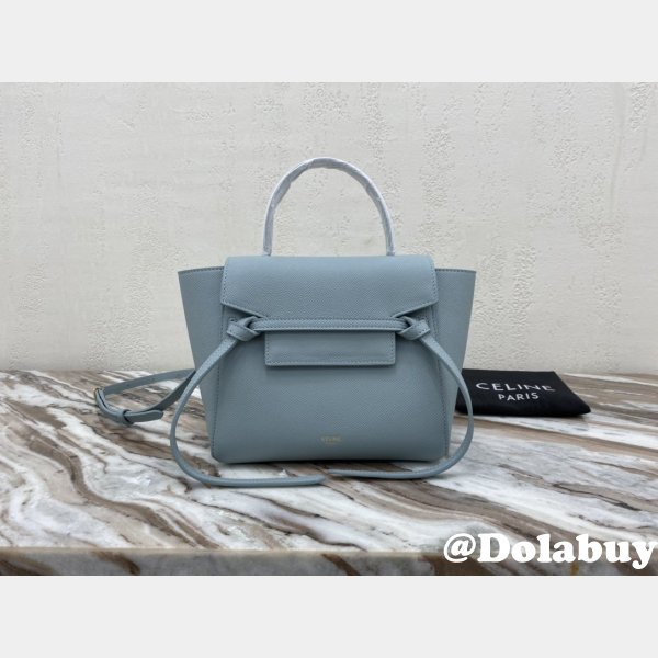 Celine Replica Grained Calfskin Nano Belt Bag Blue