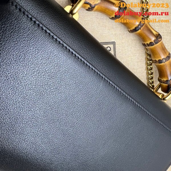 Gucci Replica 675794 Diana small shoulder bag in black/brown