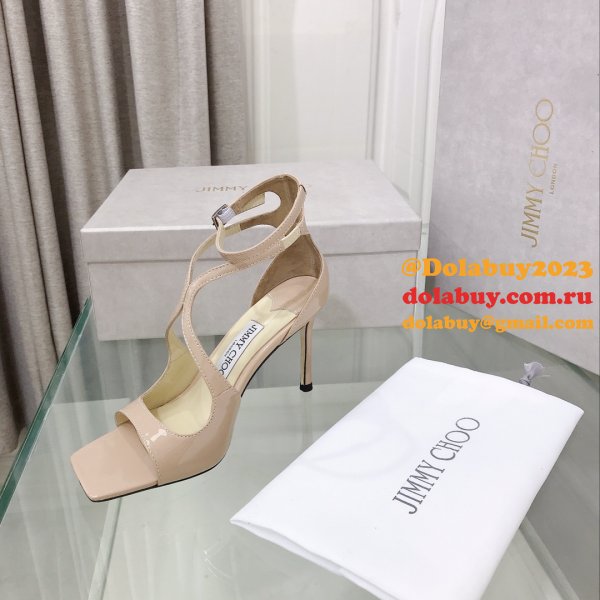 Azia 110 Patent Leather Sandal Knockoff Jimmy Choo Heel: 8.5 cm Shoes