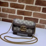 Fake Gucci GG Marmont matelassé leather super mini 476433 bag Clutches