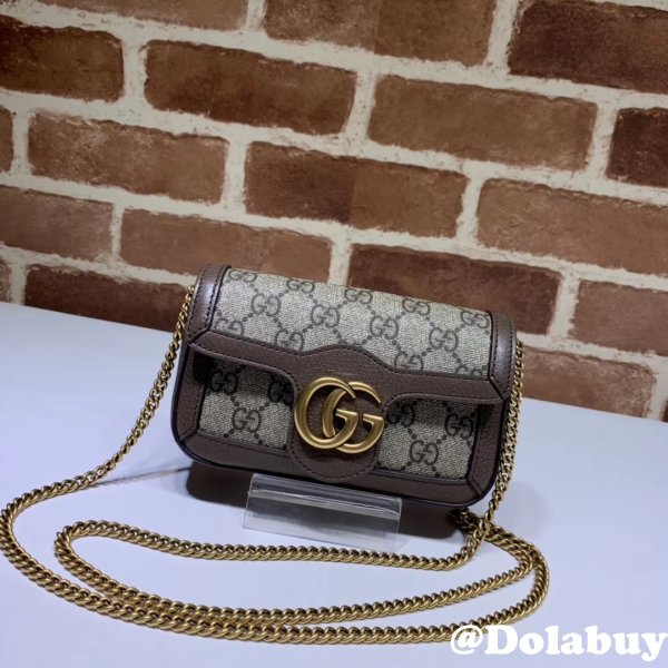 Fake Gucci GG Marmont matelassé leather super mini 476433 bag Clutches