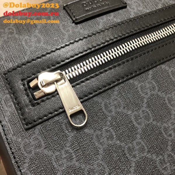 UK Gucci Fake Black GG Supreme Small Messenger 523599 Bag