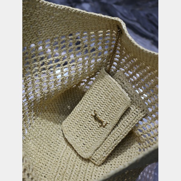 Top Quality YSL I CARE 698651 raffia weaving shopping Y bag