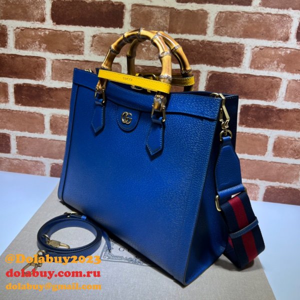 Cheap Gucci Diana tote bag 678842 blue/black leather from china