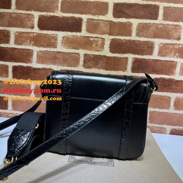 Fake Gucci Crocodile Trim Messenger Sales Online 702136 Bag